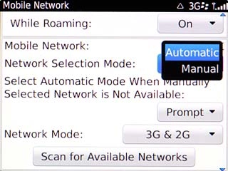 Scroll to Automatic and press the Navigation key.Wait while your phone finds the network.