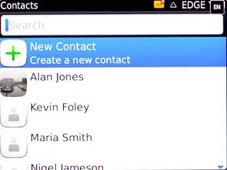 Scroll to New Contact and press the Navigation key.
