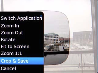 Scroll to Crop & Save and press the Navigation key.