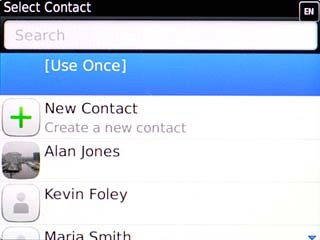 Scroll to [Use Once] and press the Navigation key.Key in +61414121121 