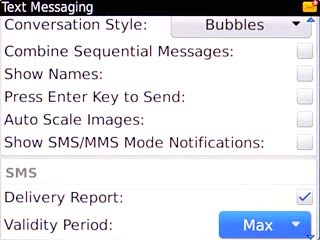 Scroll to Validity Period and press the Navigation key.