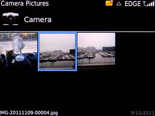 Highlight the required picture and press the Navigation key.