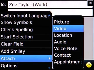 Scroll to Video and press the Navigation key.