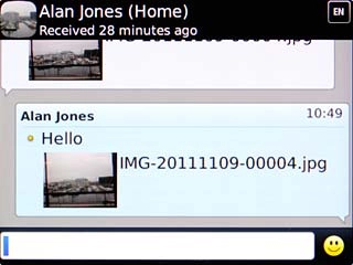 Highlight the text input field.Write the message.