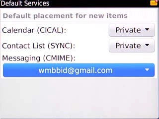 Scroll to Messaging (CMIME) and press the Navigation key.