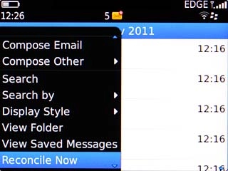 Scroll to Reconcile Now and press the Navigation key.