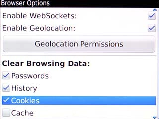 When the box next to the menu item is ticked (V), it's selected.