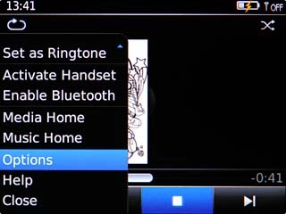 Scroll to Options and press the Navigation key.