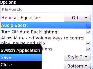 Scroll to Save and press the Navigation key.