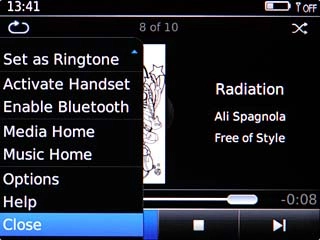 Scroll to Close and press the Navigation key.