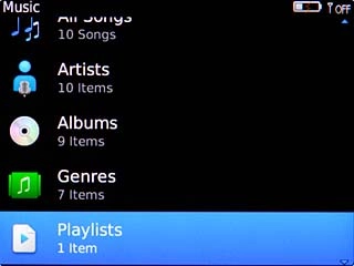 Scroll to Playlists and press the Navigation key.