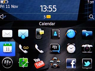 Scroll to Calendar and press the Navigation key.