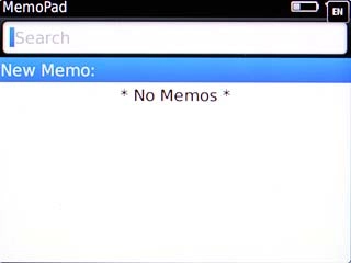 Scroll to New Memo and press the Navigation key.Key in a name for the note.