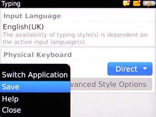 Scroll to Save and press the Navigation key.