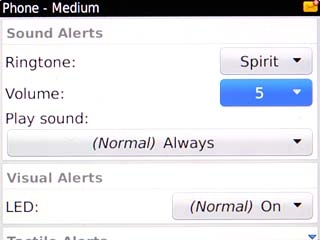 Scroll to Volume and press the Navigation key.