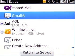 Scroll to the required provider and press the Navigation key.