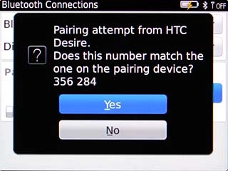 Highlight Yes and press the Navigation key.The transfer of the file needs to be accepted at the receiving end.The file is sent.