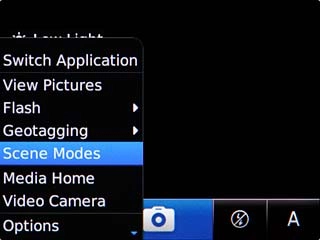 Scroll to Scene Modes and press the Navigation key.