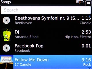 Highlight the required audio file and press the Navigation key.Repeat the procedure to add more audio files to the playlist.