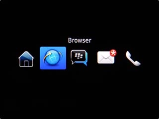 Highlight the required application and press the Navigation key.