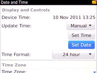 Scroll to Set Date and press the Navigation key.