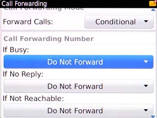Highlight If Busy, If No Reply or If Not Reachable and press the Navigation key.