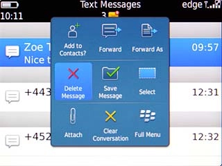 Scroll to Delete Message and press the Navigation key.