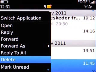 Scroll to Delete and press the Navigation key.