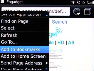 Scroll to Add to Bookmarks and press the Navigation key.