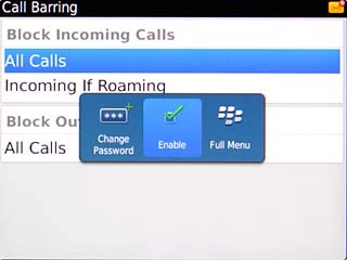 Scroll to Enable and press the Navigation key.