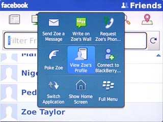 Scroll to View 's Profile and press the Navigation key to view more information.