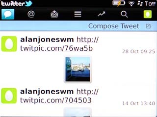 Scroll to the status updates icon (a speech bubble) and press the Navigation key.