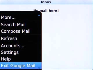 Scroll to Exit Google Mail and press the Navigation key.