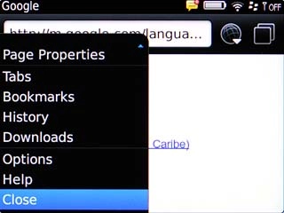 Scroll to Close and press the Navigation key.