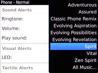 Highlight the different ring tones to listen to them.