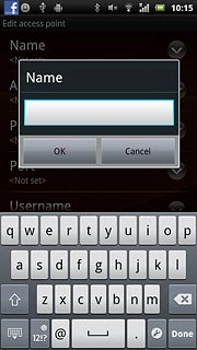 Key in Vodafone Internet and press OK.