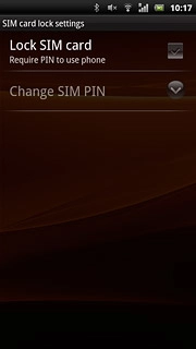 Press Lock SIM card to turn use of PIN on or off.