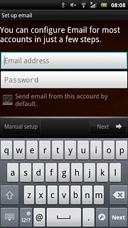 Press Email address and key in your email address (such as name@provider.com).