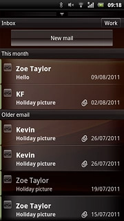 Press the required email message to read it.