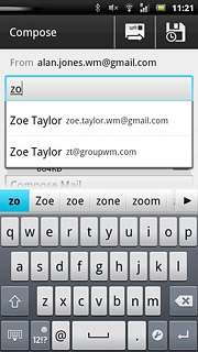 Key in the first letters of the required contact.Matching contacts are displayed.Press the required contact.