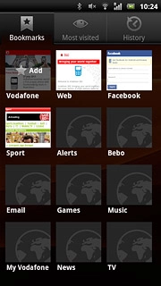 Press the required bookmark.