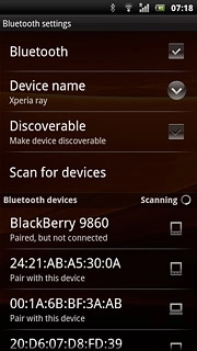 When the box next to the menu item is ticked (V), Bluetooth is turned on.
