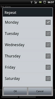 When a day is ticked (V), it's selected.