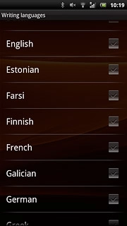 Press the box next to the required language.
