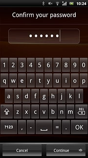 If the phone lock code is a password:Key in the current phone lock code and press Continue.