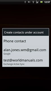 Press Phone contact or the required email account.