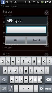 Key in default and press OK.