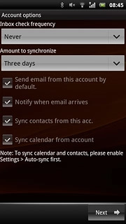 Press the drop down list below Amount to synchronize.