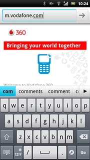 Key in the address of the required web page and press arrow right.
