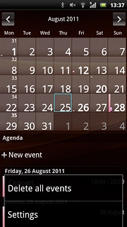 Press Settings.Follow the instructions on the display to select the required settings for the calendar.